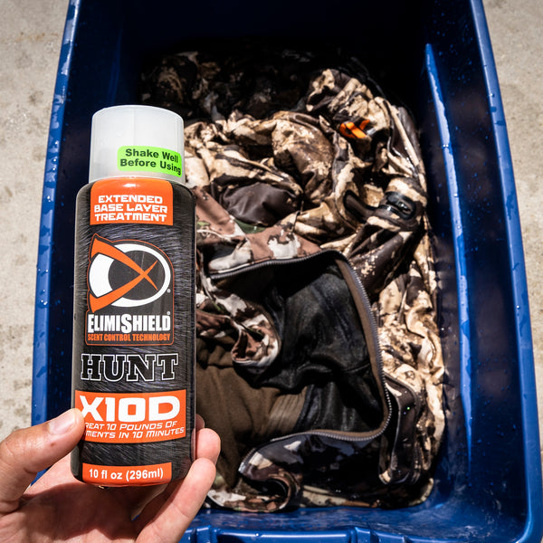 ElimiShield HUNT X10D Extended scent control treatment lasts up to
