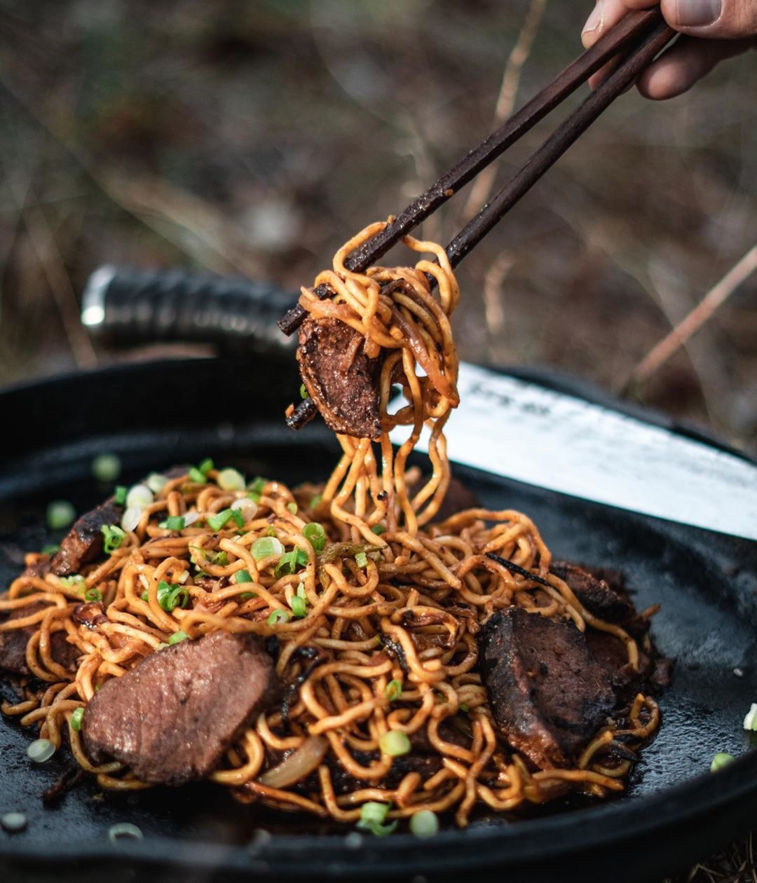 Ginger Venison Backstrap with Ramen Noodles