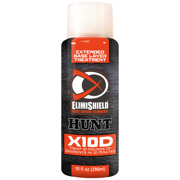 ElimiShield HUNT X10D Extended scent control treatment lasts up to 5 years or 50 wash cycles